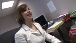 Beautiful girl gets fucked in an office