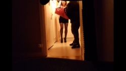 Pizza delivery guy gets sucked off by a horny slut