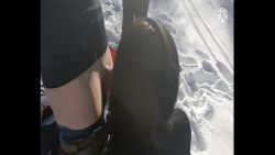 Double pipe off-piste for two strangers