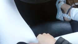 In a parking lot in the car I finger myself until I come