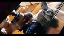 Amateur sex with a slut who sucks in an elevator