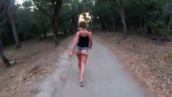 I turned a simple park walk into a steamy outdoor session