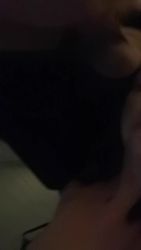 I suck him deep while my breasts bounce around